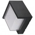 Lampa elewacyjna, kinkiet kwadrat LED 12W 1160lm 3000K IP65 czarny barwa WW biała ciepła V-TAC VT-827-SQ-N