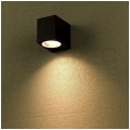 Lampa ścienna, kinkiet kwadrat GU10 max 35W czarny IP44 V-TAC VT-7651SQ