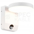 Lampa ścienna okrągła, kinkiet 350st LED 17W 2520lm 3000K biały z czujnikiem ruchu barwa WW biała ciepła IP65 V-TAC VT-11020S-RD-W