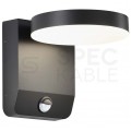 Lampa ścienna okrągła, kinkiet 350st LED 17W 2520lm 4000K czarny z czujnikiem ruchu barwa NW biała neutralna IP65 V-TAC VT-11020S-RD-B