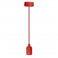 Lampa wisząca zwis sufitowy E27 silikonowa czerwona