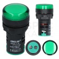 Lampka kontrolna sterownicza LED Zielona 12V fi:22mm ADELID