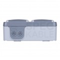 LEGRAND PLEXO Kompletne Gniazdo podwójne poziome natynkowe 2P+Z z klapką + puszka n/t IP55