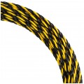 Linka skręcana poliestrowa do przeciągania kabli czarno-żółta fi:6mm 15m z zestawem 6 końcówek NEKU
