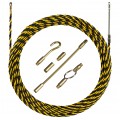 Linka skręcana poliestrowa do przeciągania kabli czarno-żółta fi:6mm 15m z zestawem 6 końcówek NEKU