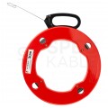 Linka stalowa do przeciągania kabli 1,3x3mm 30m czerwona kaseta NEKU