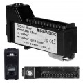 Listwa zaciskowa bezgwintowa LZB czarna 14-torowa 63A na szynę DIN TH35 (1x 25mm2 + 13x 2,5mm2) PAWBOL