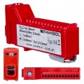 Listwa zaciskowa bezgwintowa LZB czerwona 14-torowa 63A na szynę DIN TH35 (1x 25mm2 + 13x 2,5mm2) PAWBOL