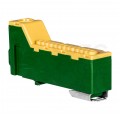 Listwa zaciskowa bezgwintowa LZB żółto-zielona 14-torowa 63A na szynę DIN TH35 (1x 25mm2 + 13x 2,5mm2) PAWBOL