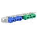 Listwa zaciskowa dzielona LZ N/Z 12-torowa niebiesko-zielona 80A na szynę DIN TH35 2x (6x 16mm2) PAWBOL