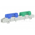 Listwa zaciskowa dzielona LZ N/Z 12-torowa niebiesko-zielona 80A na szynę DIN TH35 2x (6x 16mm2) PAWBOL