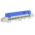 Listwa zaciskowa LZ 15-torowa niebieska 80A na szynę DIN TH35 (15x 16mm2) PAWBOL