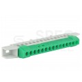 Listwa zaciskowa LZ 15-torowa zielona 80A na szynę DIN TH35 (15x 16mm2) PAWBOL