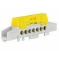 Listwa zaciskowa LZ 7-torowa żółta 80A na szynę DIN TH35 (7x 16mm2) PAWBOL
