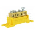 Listwa zaciskowa ochronna LZ żółto-zielona 5-torowa 80A na szynę DIN TH35 (1x35mm2 + 4x16mm2) PAWBOL