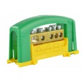 Listwa zaciskowa ochronna LZ żółto-zielona 5-torowa 80A na szynę DIN TH35 (1x35mm2 + 4x16mm2) PAWBOL