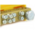 Listwa zaciskowa ochronna LZ żółto-zielona 5-torowa 80A na szynę DIN TH35 (1x35mm2 + 4x16mm2) PAWBOL