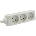 Listwa zasilająca na 3 gniazda [2P+Z] biała BASIC (na kabel)