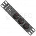 Listwa zasilająca RACK 10" 1U 3 gniazda z wtykiem C14 2m LANBERG