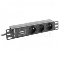 Listwa zasilająca RACK 10" 1U 3 gniazda z wtykiem C14 2m LANBERG
