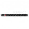 Listwa zasilająca RACK 19" 1U 7 gniazd SCHUKO z wyłącznikiem 2m LANBERG
