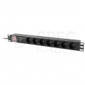 Listwa zasilająca RACK 19" 1U 7 gniazd uni-SCHUKO z wyłącznikiem 2m LANBERG