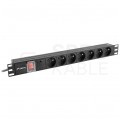 Listwa zasilająca RACK 19" 1U 7 gniazd z wyłącznikiem 2m LANBERG