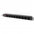 Listwa zasilająca RACK 19" 1U 9 gniazd SCHUKO z wyłącznikiem 3m LANBERG