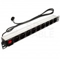 Listwa zasilająca RACK 19" 1U 9 gniazd z wtykiem C14 i wyłącznikiem 1,8m BOWI