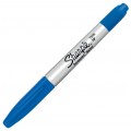 Marker permanentny dwustronny Sharpie Twin Tip niebieski z 2 końcówkami 0,5mm/1,0mm wodoodporny