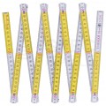 Miara składana metrówka drewniana z kątami 2m / 17mm biało-żółta SPEC KABLE