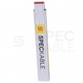 Miara składana metrówka drewniana z kątami 2m / 17mm biało-żółta SPEC KABLE