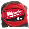 Miara zwijana metrówka 5m / 25mm SLIM nylon czarno-czerwona MILWAUKEE