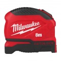 Miara zwijana metrówka 8m / 25mm AUTOLOCK nylon czarno-czerwona GEN2 MILWAUKEE