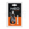 Mini-wkrętak odwracalny krótki z wymienną końcówką: PH2 + płaski PŁ 6mm NEO 04-201