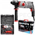Młotowiertarka udarowa sieciowa 230V 800W z uchwytem SDS-Plus 4-funkcyjna 2.8J w zestawie z walizką i akcesoriami GRAPHITE 58G538