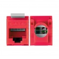 Moduł keystone RJ45 UTP kat.6 nieekranowany beznarzędziowy czerwony NEKU