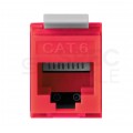 Moduł keystone RJ45 UTP kat.6 nieekranowany beznarzędziowy czerwony NEKU