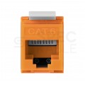 Moduł keystone RJ45 UTP kat.6 nieekranowany beznarzędziowy pomarańczowy NEKU