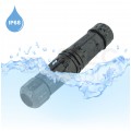 Mufa kablowa z dławikami na kable do 2x2,5mm2 hermetyczna IP68 PA66 prosta czarna NEKU