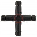 Mufa kablowa z dławikami na kable do 3x4mm2 hermetyczna IP68 PA66 czwórnik czarna NEKU