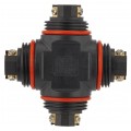 Mufa kablowa z dławikami na kable do 3x4mm2 hermetyczna IP68 PA66 czwórnik czarna NEKU