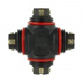 Mufa kablowa z dławikami na kable do 4x4mm2 hermetyczna IP68 PA66 czwórnik czarna NEKU