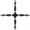 Mufa kablowa z dławikami na kable do 5x2,5mm2 hermetyczna IP68 PA66 czwórnik czarna NEKU