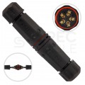 Mufa kablowa z dławikami na kable do 5x4mm2 hermetyczna IP68 PA66 prosta czarna NEKU