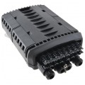 Mufa przełącznica światłowodowa podwieszana FO na 16 adapterów SC simplex 4:16 ( 4 wejścia, 16 wyjść ) z tackami ( 96 spawów ) + dławiki czarny IP67 GFP-16C TELCOLINE