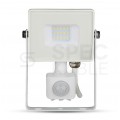 Naświetlacz LED SMD 10W 800lm 3000K IP65 biały z czujnikiem ruchu WW V-TAC SAMSUNG VT-10-S-W 5 LAT GWARANCJI