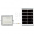 Naświetlacz LED SMD 10W 800lm 6400K 6000mAh IP65 biały barwa CW biała zimna z panelem solarnym VT-80W-W V-TAC