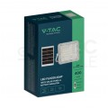 Naświetlacz LED SMD 10W 800lm 6400K 6000mAh IP65 biały barwa CW biała zimna z panelem solarnym VT-80W-W V-TAC