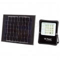 Naświetlacz LED SMD 1600lm 6400K 15000mAh IP65 czarny barwa CW biała zimna z panelem solarnym 16W VT-55200 V-TAC